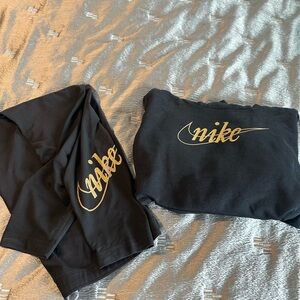 Black Nike Sweatshirt (Size L) and Leggings (Size 1X)